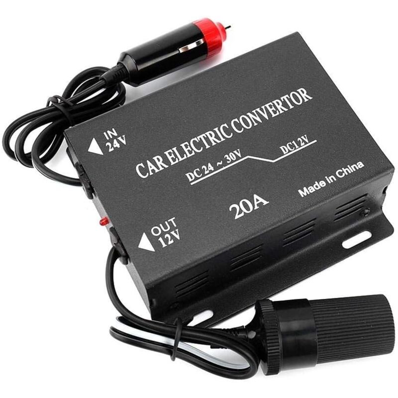 foto del prodotto convertitore di alimentazione per auto 20a convertitore di alimentazione per auto trasformatore step down 24v tipo accendisigari 12v