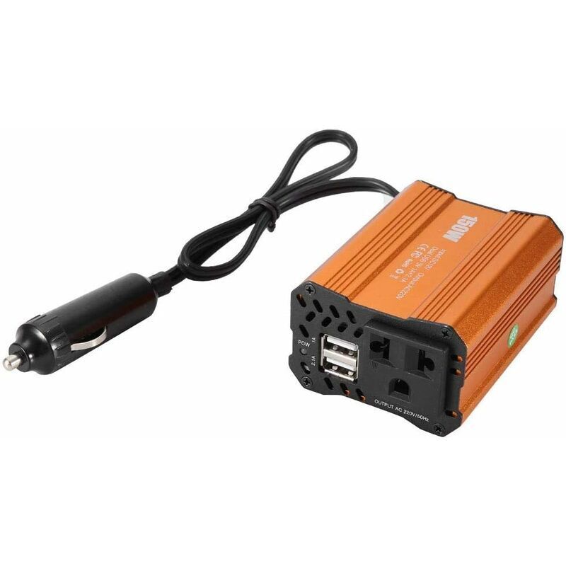 foto del prodotto convertitore di alimentazione per auto, convertitore di alimentazione per auto da 150 w dc 12v a ac 220v adattatore doppia porta di ricarica usb