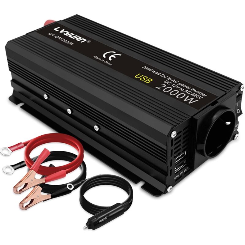 foto del prodotto convertitore di tensione inverter 12v 220v 2000w convertitore di tensione onda sinusoidale modificata caricabatterie per auto