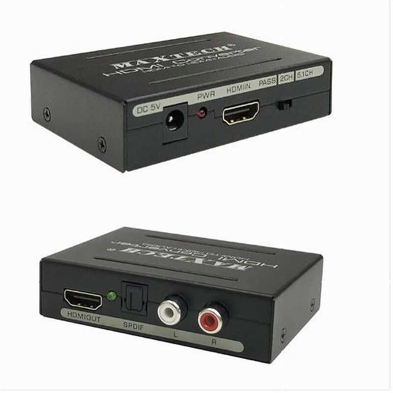 foto del prodotto convertitore estrattore hdmi audio video 4k hdmi 2x rca toslink hd hflr maxtech