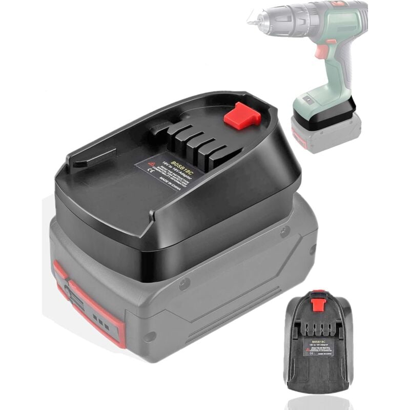 foto del prodotto coocheer adattatore batteria bosb18c per batteria di sistema bosch professional 18v batteria gba 18v bat609 bat610 bat618 bat619 funziona con