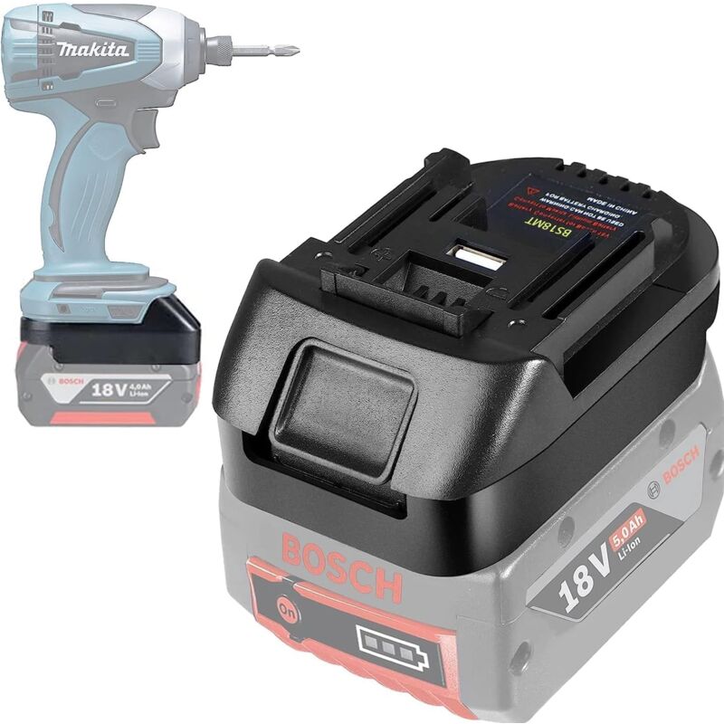 foto del prodotto coocheer adattatore per convertire e utilizzare batterie bosch da 18 v negli elettroutensili makita da 18 v. adattatore per collegare le batterie