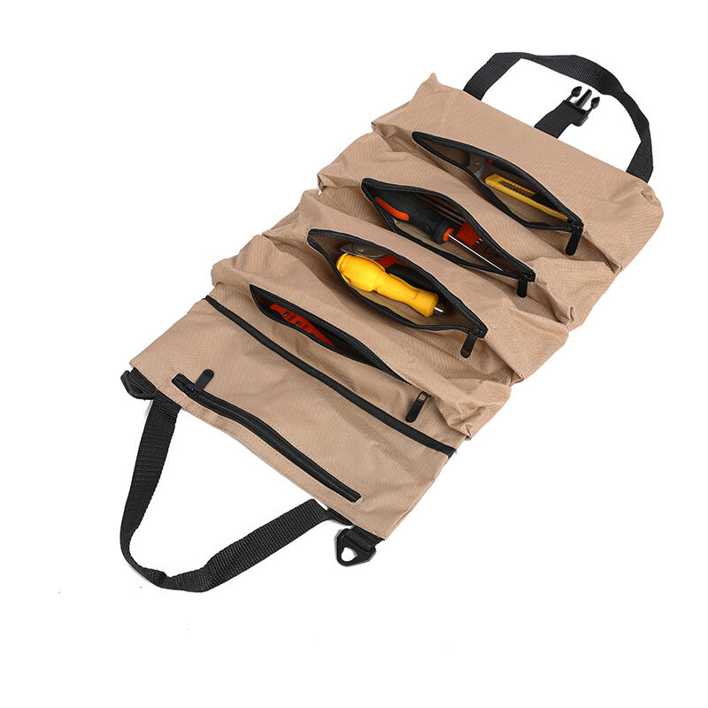 foto del prodotto coocheer borsa portautensili con ruote, borsa portautensili in tela per chiavi, borsa multiuso con ruote con 5 tasche con cerniera, ideale per