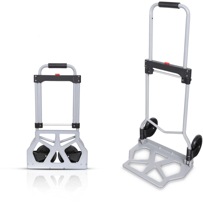 foto del prodotto coocheer carrello in alluminio, carrello portapacchi pieghevole manico telescopico extra lungo 100 cm, ideale per uso industriale e domestico,