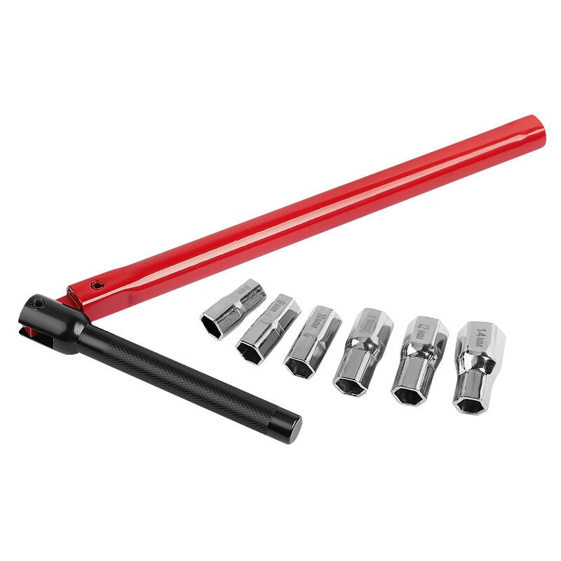 foto del prodotto coocheer chiave speciale per miscelatore lavello 13 mm 6 bussole 8 9 12 10 11 14 mm, rossa