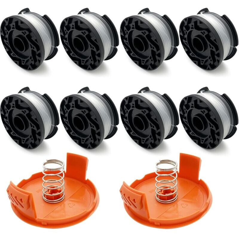 foto del prodotto coocheer confezione da 8 bobine di filo per decespugliatore compatibili con i decespugliatori black decker a6481 e a6485, bobine di filo da 1,65