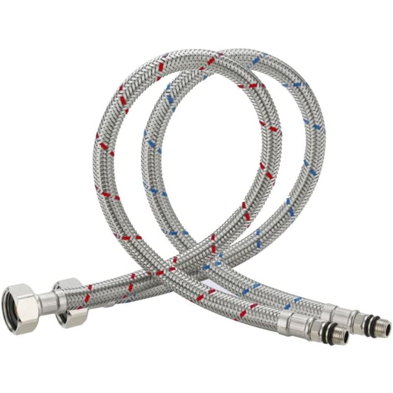 foto del prodotto coocheer connettori flessibili per miscelatore cucina lavello integrato, standard uk, m10 x 1 2, lunghezza 600 mm