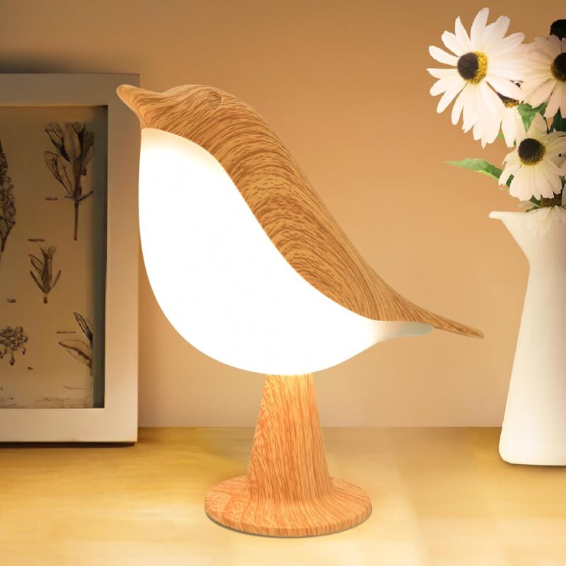 foto del prodotto coocheer lampada da scrivania con controllo touch, luce notturna, lampada da comodino, lampada a forma di uccello dimmerabile in 3 modalit ,
