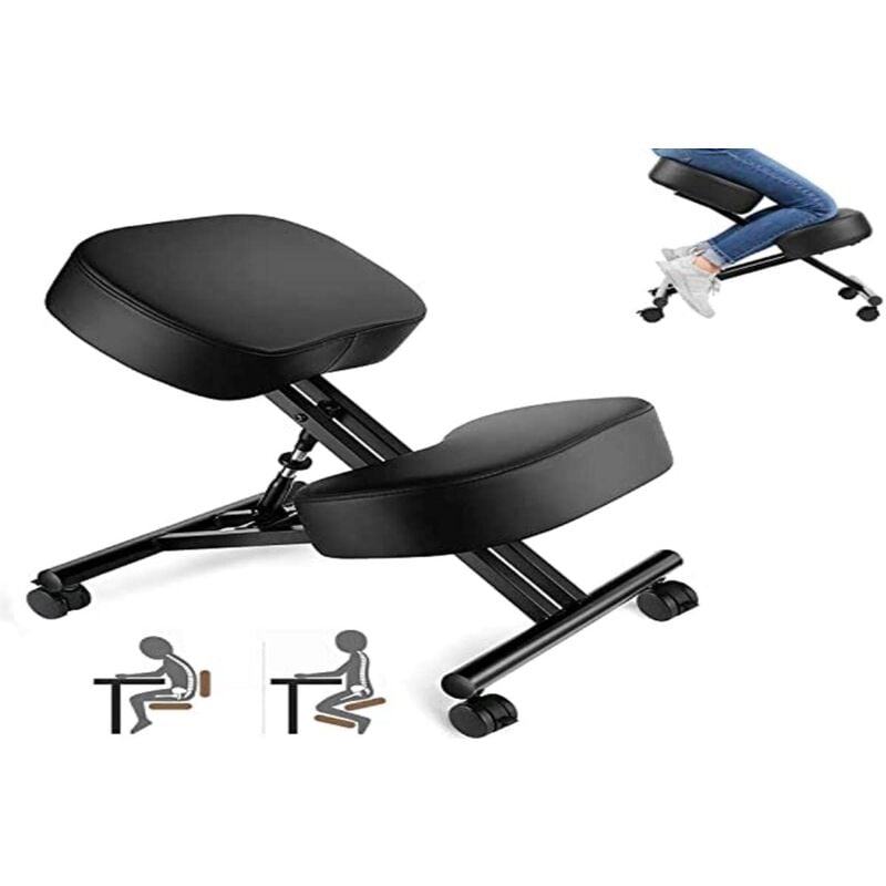 foto del prodotto coocheer sedia ergonomica inginocchiata, tessuto, nero, stile classico