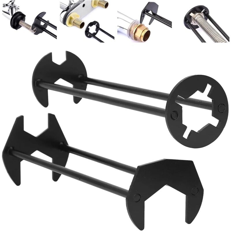foto del prodotto coocheer set di chiavi per rubinetti da 2 pezzi, chiave per lavabo, chiave per lavello in 7 misure, chiave universale sottolavello, chiave