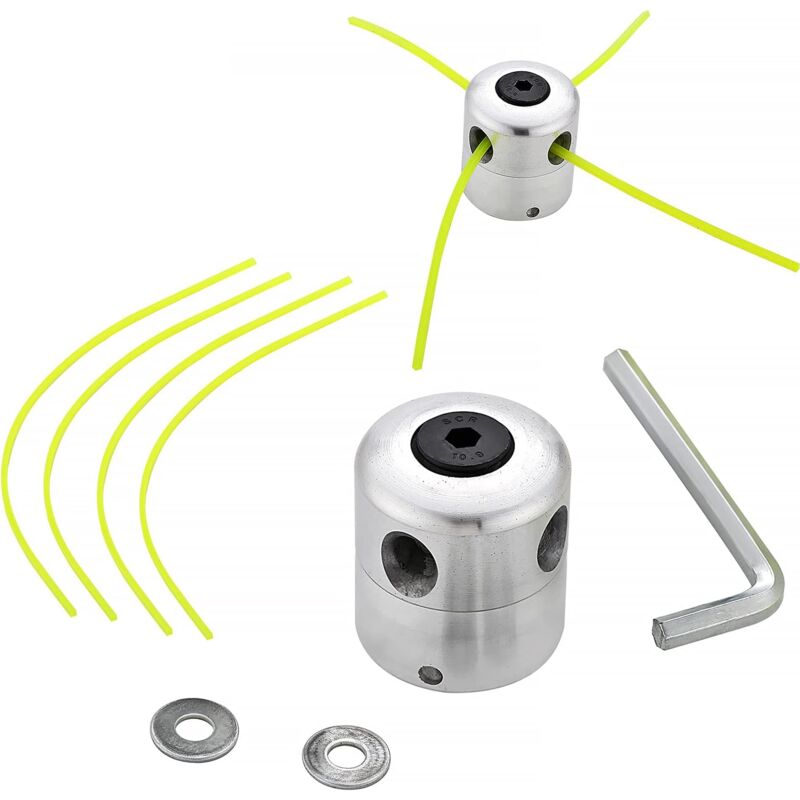 foto del prodotto coocheer testina universale in alluminio per tosaerba, bobina in nylon a doppio filo per decespugliatore, testina a 1 filo 4 fili