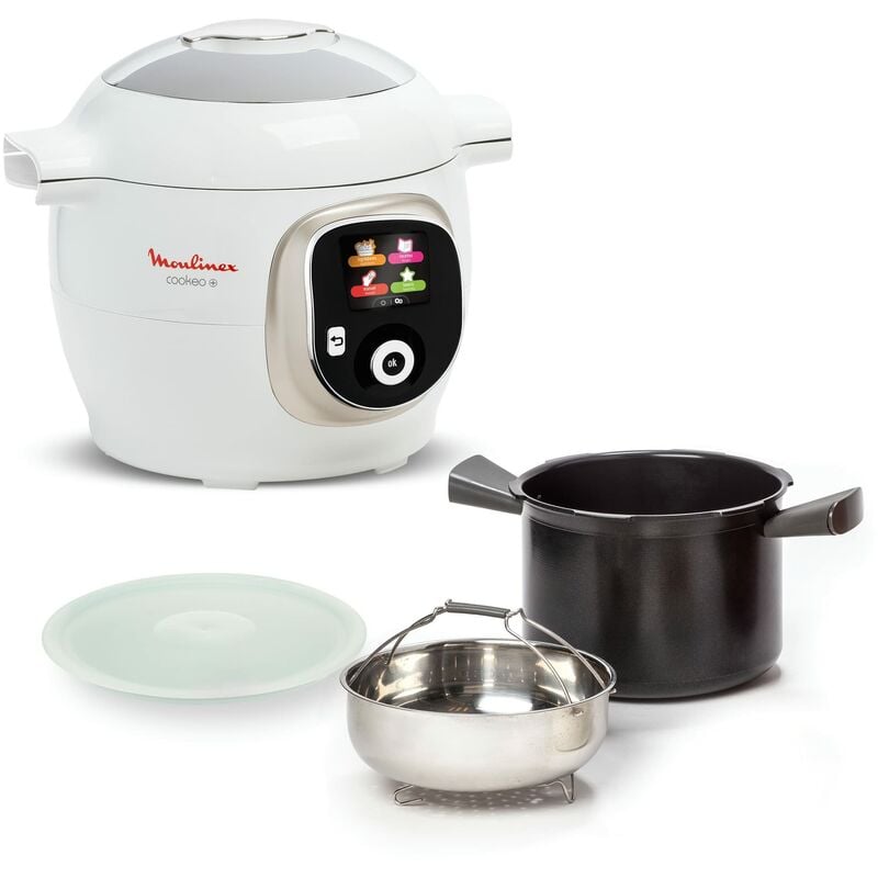 foto del prodotto cookeo multicooker intelligente, 150 ricette pre programmate, 6 modalit di cottura, capacit 6 litri, 1600w, bianco, ce85ca moulinex