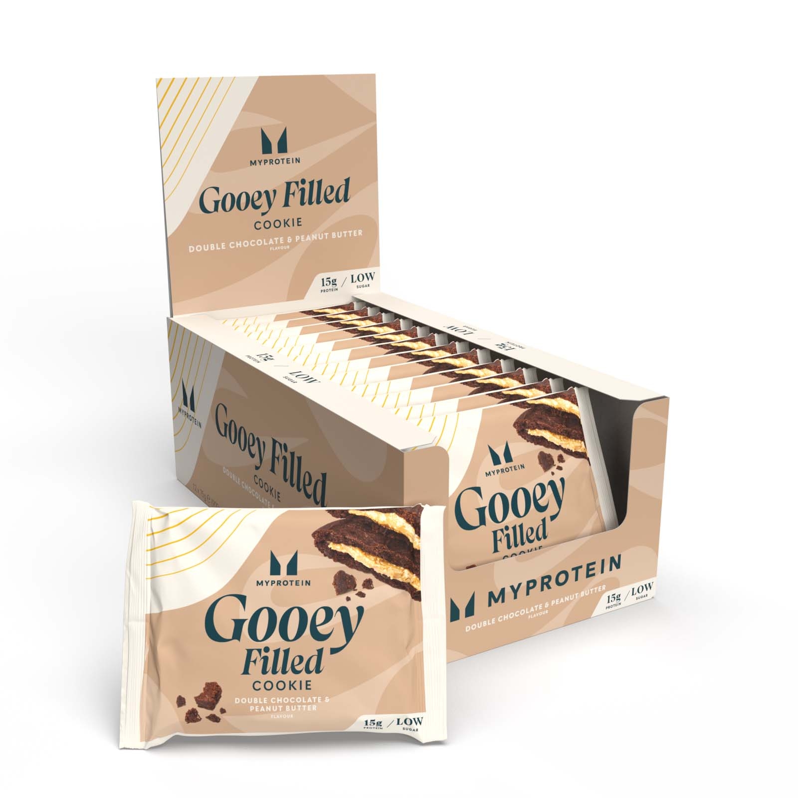 foto del prodotto cookie proteico con ripieno vegano doppio cioccolato e burro darachidi