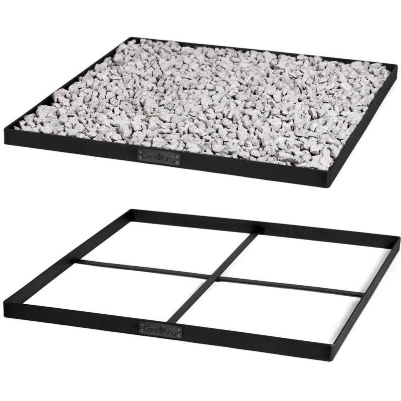 foto del prodotto cookking barbecue base braciere quadrato per sassi decorativi 60x60 cm