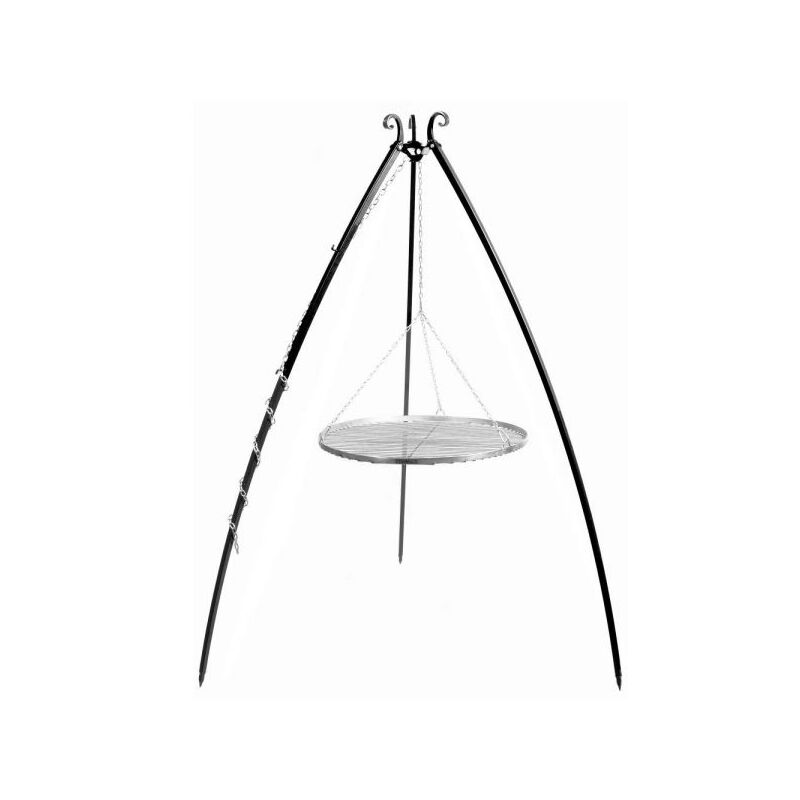 foto del prodotto cookking barbecue treppiede da 200 cm con griglia in acciaio inox da 50 cm