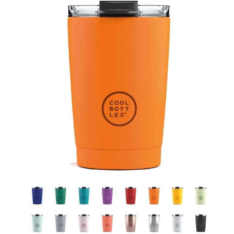 foto del prodotto cool bottles tumbler bicchiere termico in acciaio inossidabile 330 ml vivid orange tazza da caff coperchio ermetico bevande fredde 10