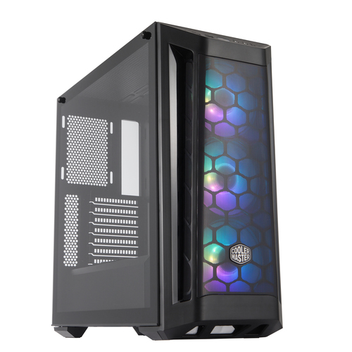 foto del prodotto cooler master case masterbox mb511 mid tower atx, 7 slot espansione, 2xusb 3.2, 3x120mm argb fan front, 1x120mm fan rear, argb