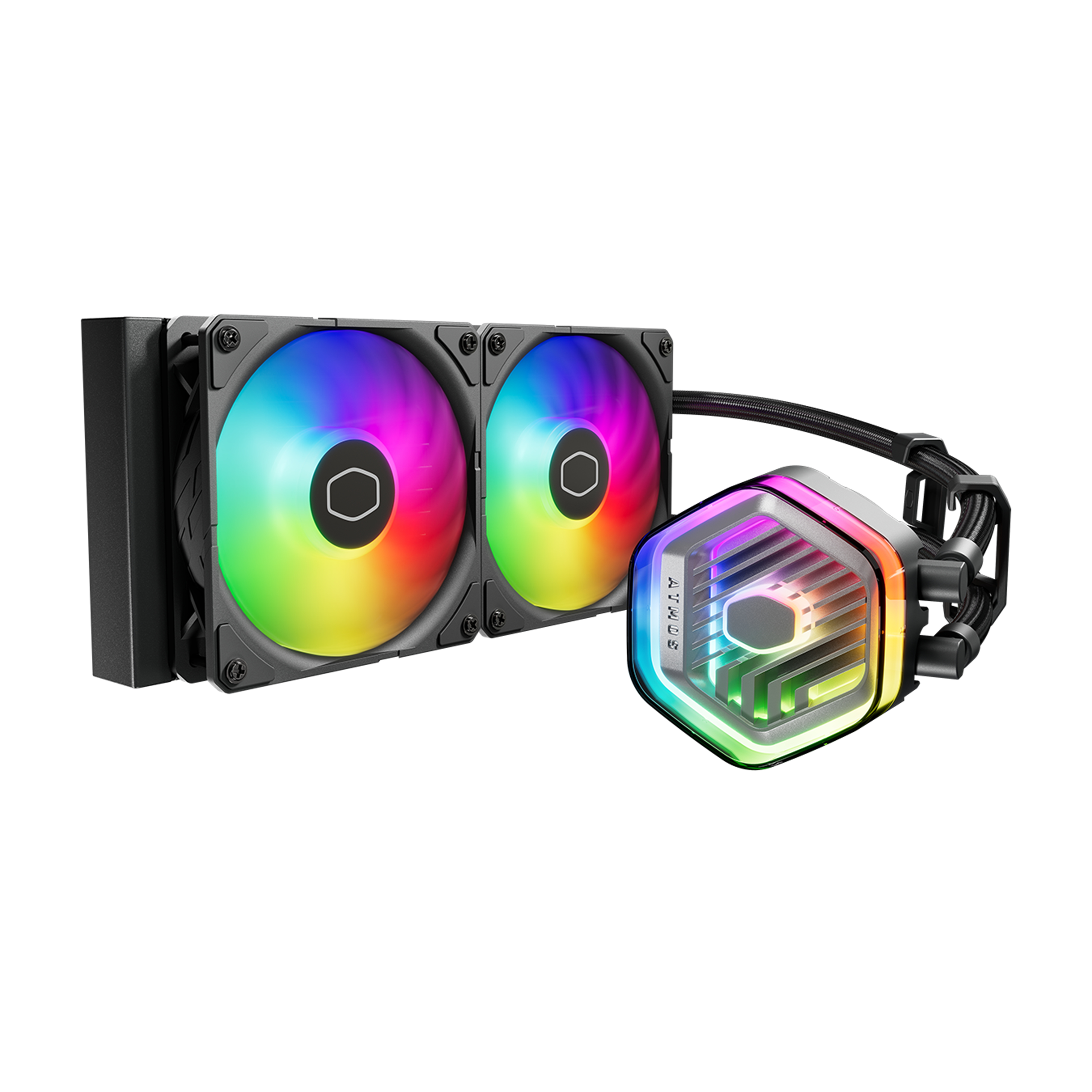 foto del prodotto cooler master dissipatore a liquido masterliquid 240 atmos argb gen 2, sickleflow v2 120 argb