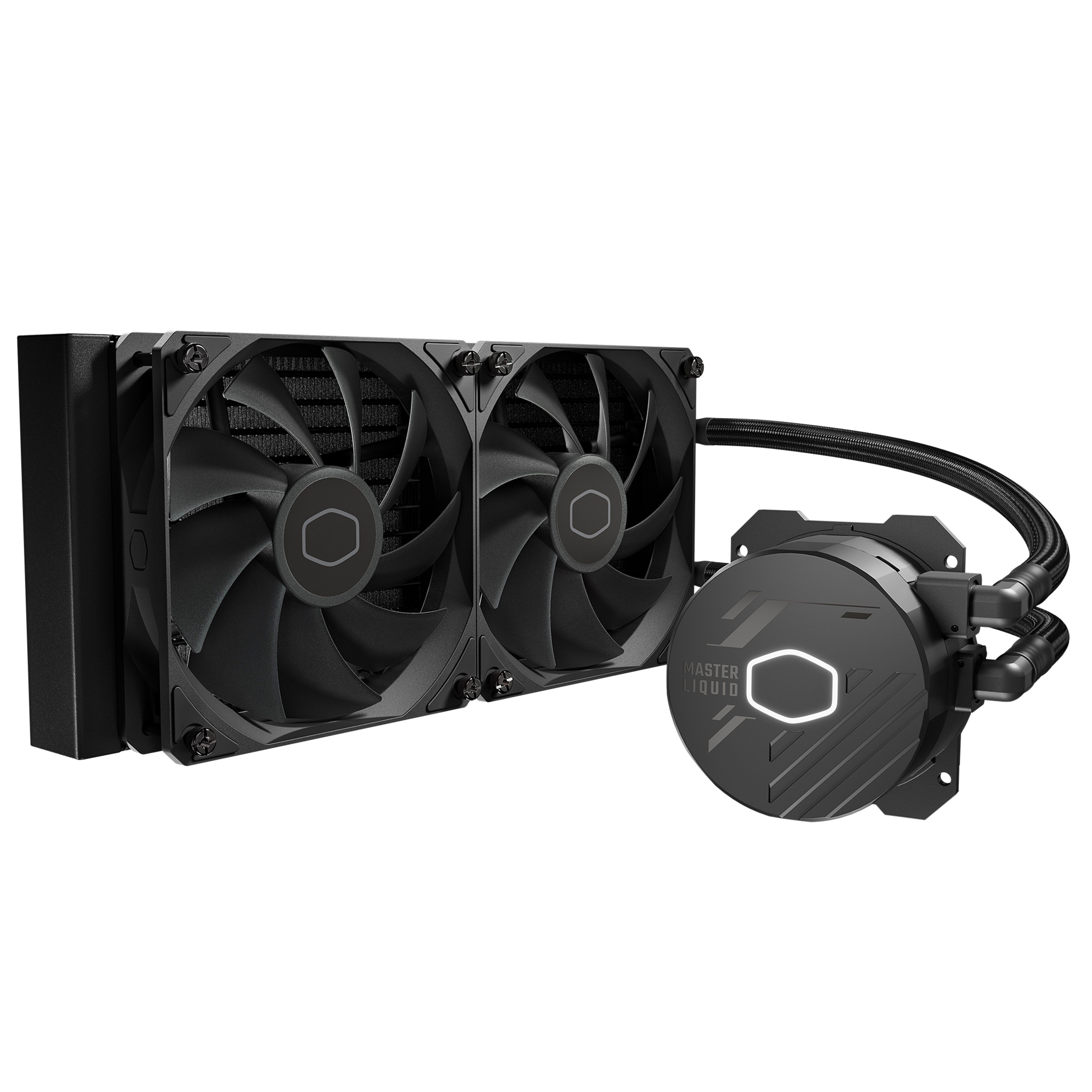 foto del prodotto cooler master dissipatore a liquido masterliquid 240l core 240mm rad, sickleflow 120, 1 3 splitter p