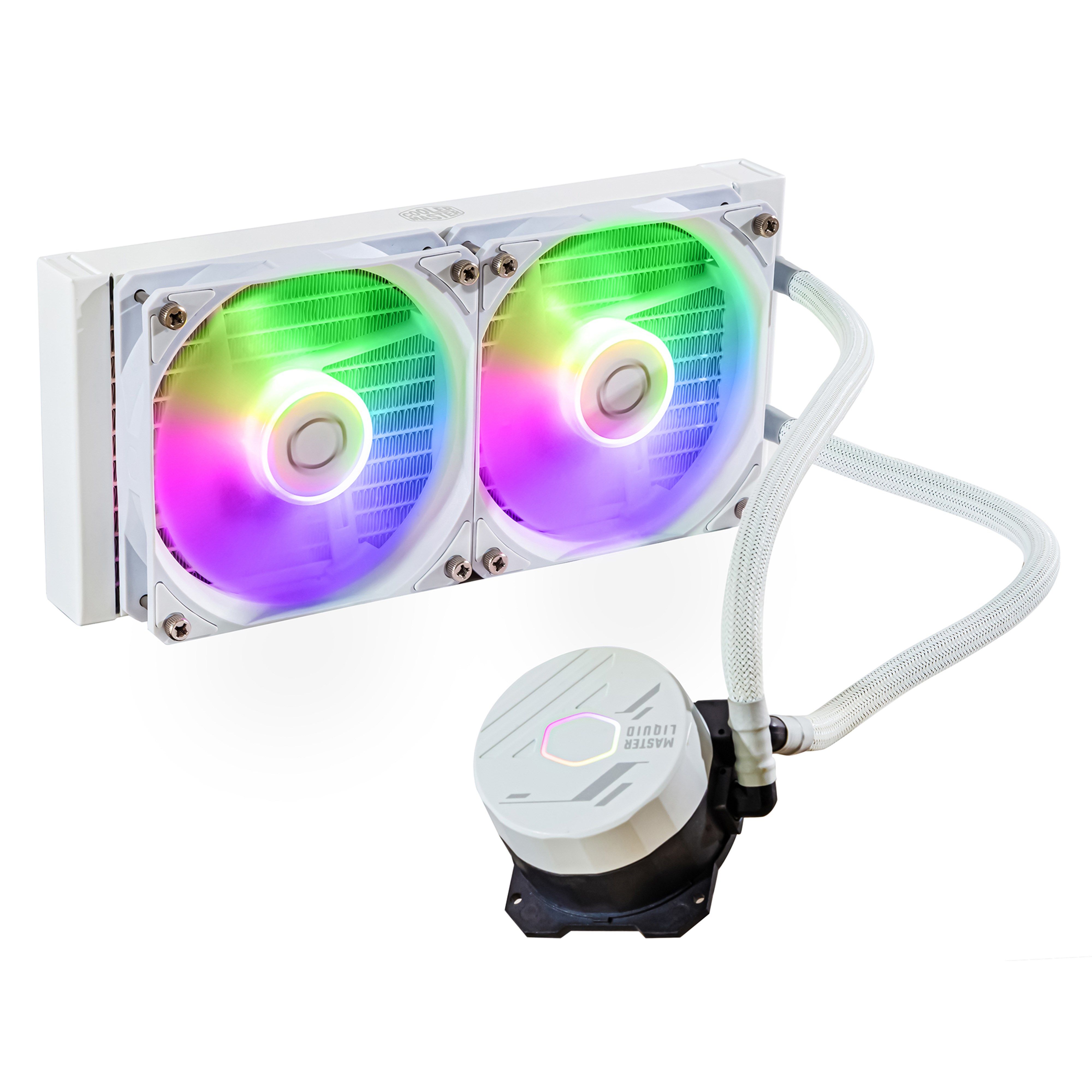 foto del prodotto cooler master dissipatore a liquido masterliquid 240l core white 240mm rad, spectrum v3 120 argb, ar