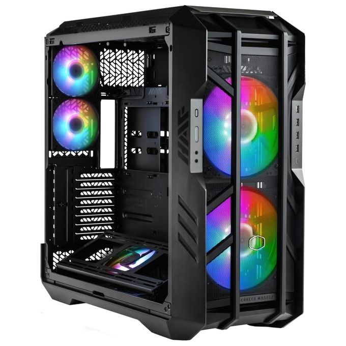 foto del prodotto cooler master haf 700 pc case full-tower, compatibile e-atx, 5 ventole,staffa radiatore girevole,raffreddamento alto flusso,pannello laterale tg,design senza attrezzi,controller argb,grigio titanio