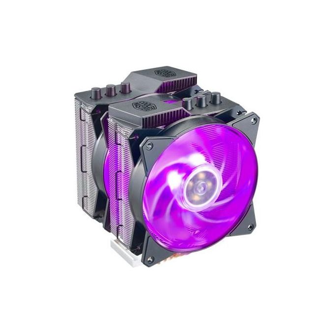 foto del prodotto cooler master masterair ma621p tr4 edition ventola esclusiva amd tr4 2x masterfan mf120r rgb 600-1800rpm 6 heatpipes wired rgb controller