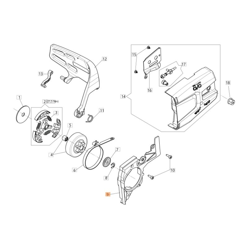 foto del prodotto coperchio basamento originale oleomac per motosega gst 360 50270176br