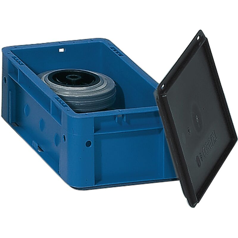 foto del prodotto coperchio da appoggio l600xp400mm nero pp per trasporto scatola impilabile 4 pezzi scatola