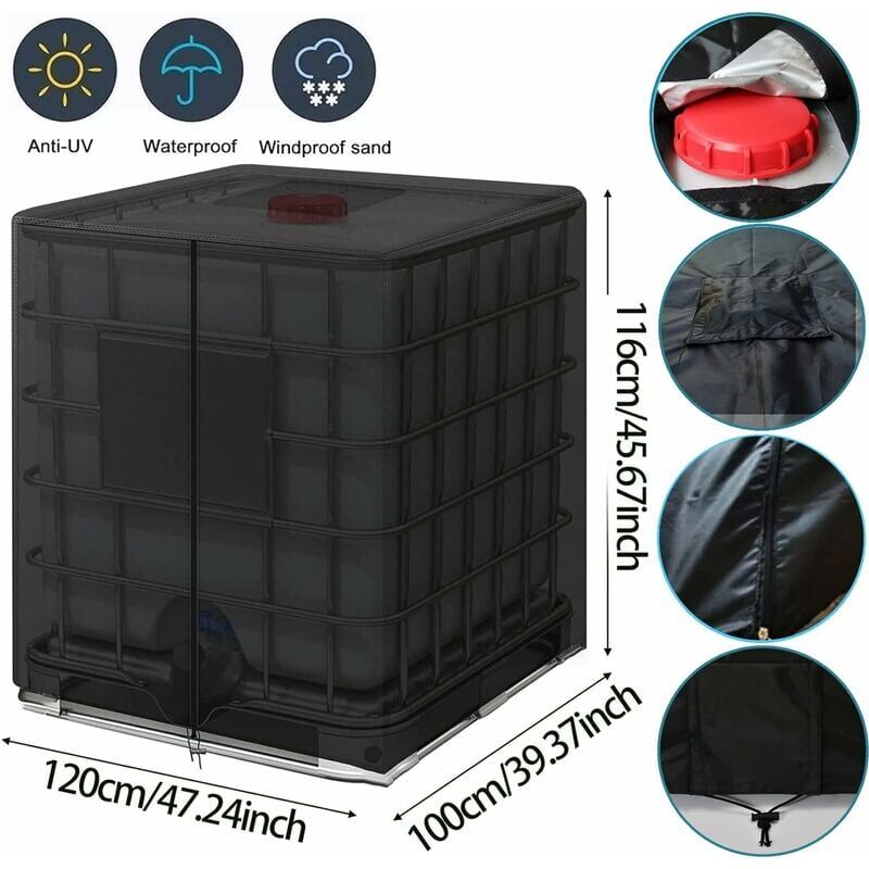 foto del prodotto coperchio del serbatoio coperchio del contenitore dell acqua ibc anti uv 210d da 1000 litri con cerniera con coulisse