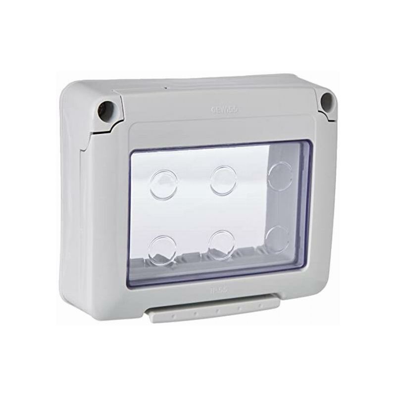 foto del prodotto coperchio di ricambio contenitore stagno ip 55 a 3 posto per serie 27 combi comprensivo di viti gewiss