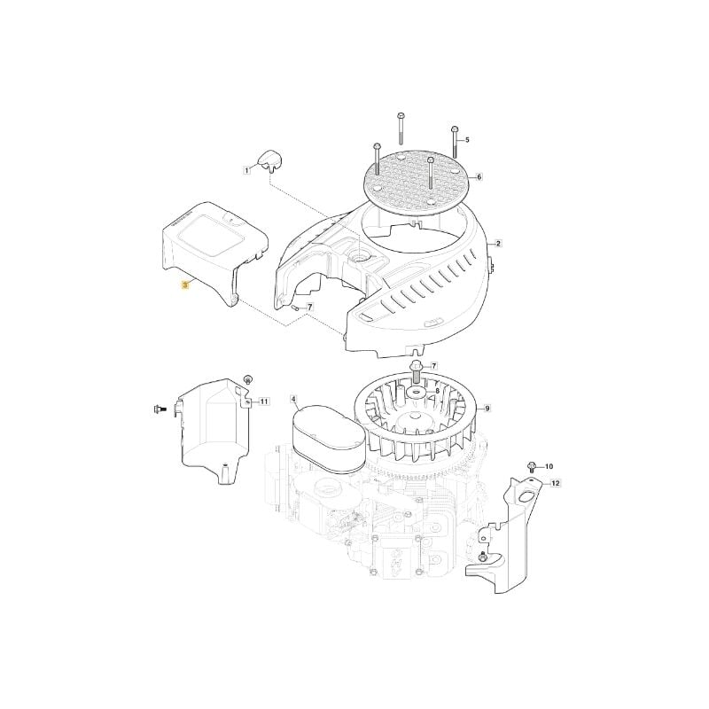 foto del prodotto coperchio filtro aria originale stiga motore tre 635v trattorino 118551635 0