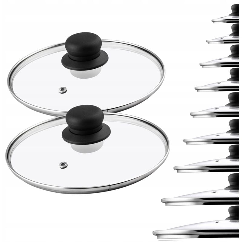 foto del prodotto coperchio in vetro 18 cm resistente al calore universale 2 pz - kadax