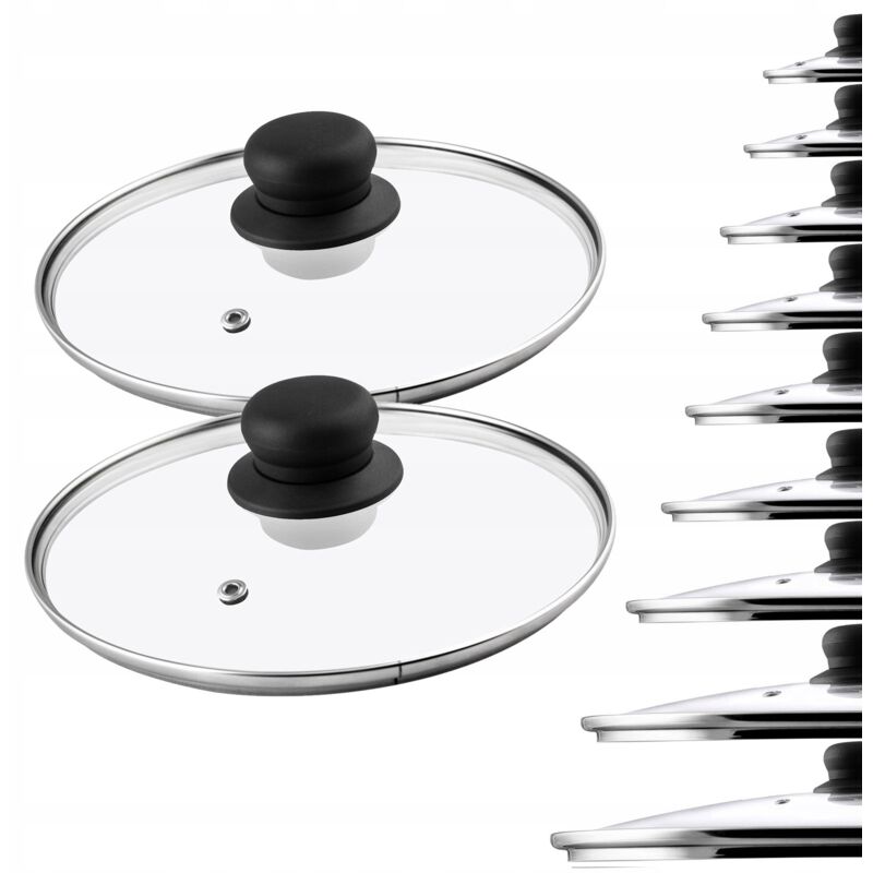 foto del prodotto coperchio in vetro 22 cm resistente al calore universale 2 pz kadax
