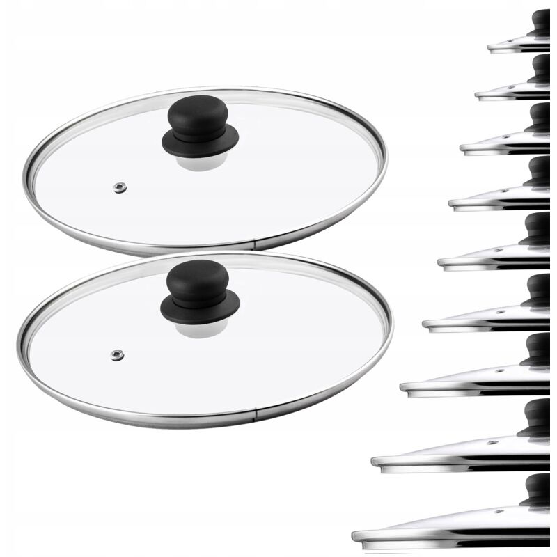 foto del prodotto coperchio in vetro 26 cm resistente al calore universale 2 pz kadax