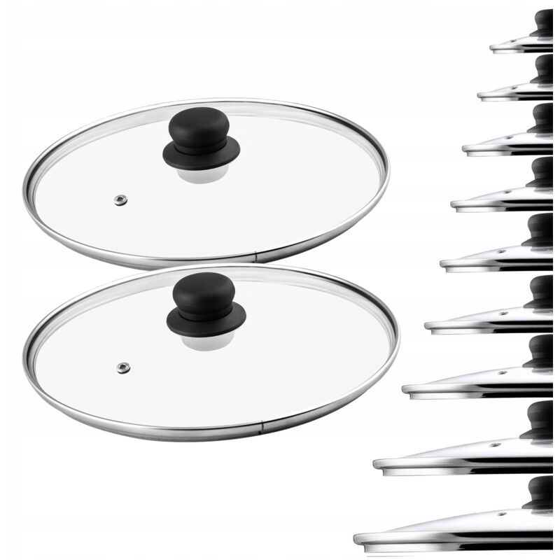 foto del prodotto coperchio in vetro 28 cm resistente al calore universale 2 pz kadax