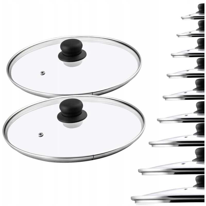foto del prodotto coperchio in vetro 30 cm resistente al calore universale 2 pz kadax