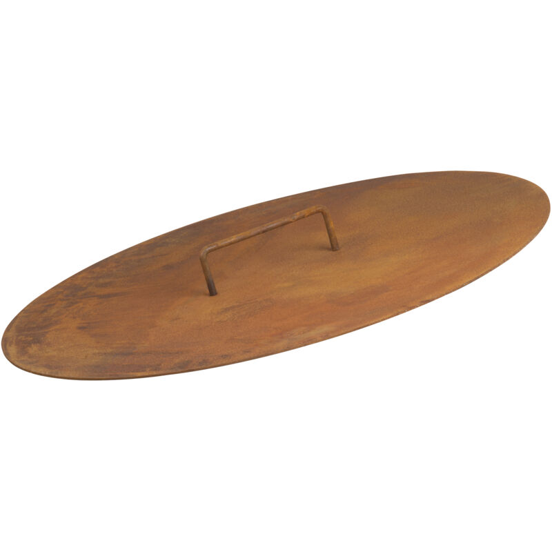 foto del prodotto coperchio per braciere 60 cm aspetto ruggine copertura per braciere con manico bbq toro