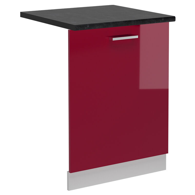 foto del prodotto coperchio per lavastoviglie r-line, rosso bordeaux lucido, 60 cm , pl antracite vicco