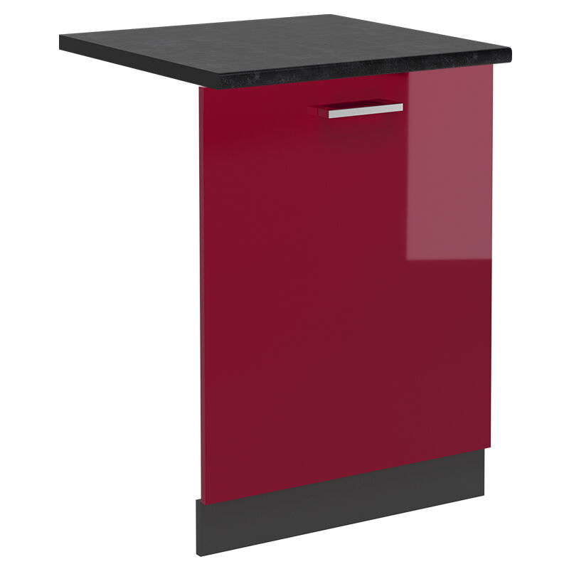 foto del prodotto coperchio per lavastoviglie r line, rosso bordeaux lucido, 60 cm , pl antracite vicco