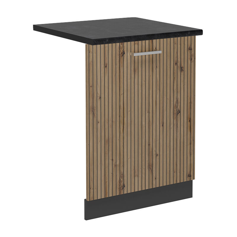 foto del prodotto coperchio per lavastoviglie r line, rovere artigianale, 60 cm , pl antracite vicco
