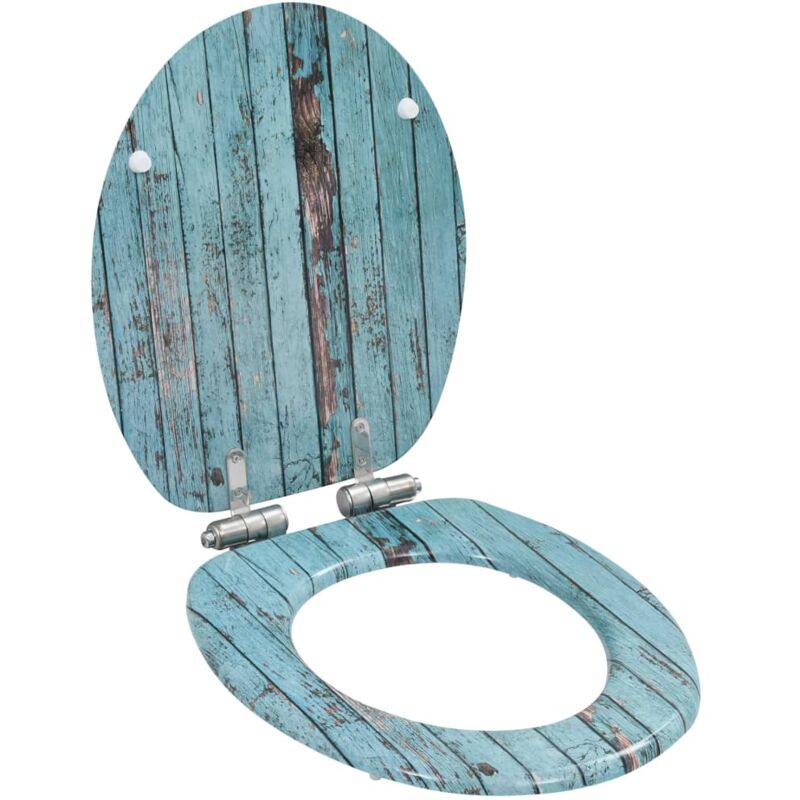foto del prodotto coperchio per wc tavoletta con chiusura ammortizzata disponibili vari motivi colore motivo legno turchese