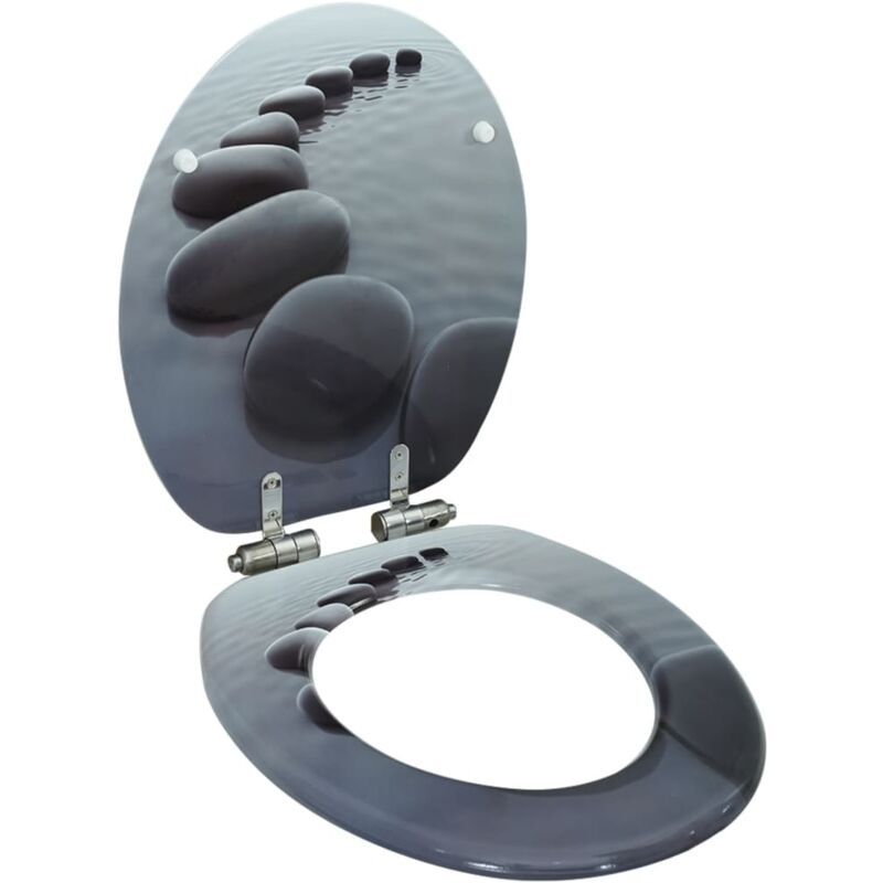 foto del prodotto coperchio per wc tavoletta con chiusura ammortizzata disponibili vari motivi colore motivo pietre