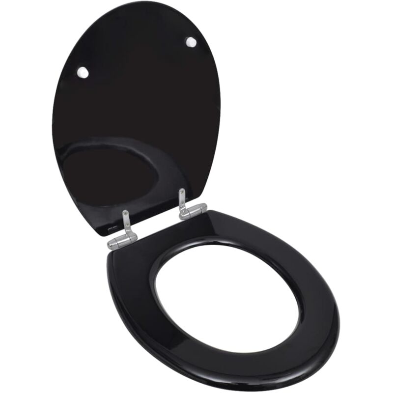 foto del prodotto coperchio per wc tavoletta con chiusura ammortizzata disponibili vari motivi colore nero