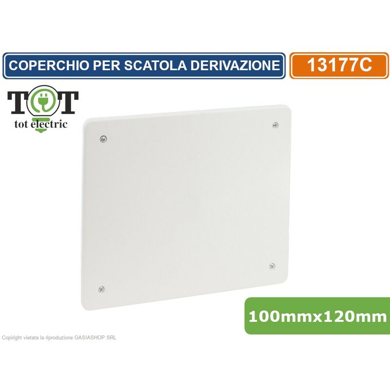 foto del prodotto coperchio rettangolare con viti 100x120mm per scatola di derivazione
