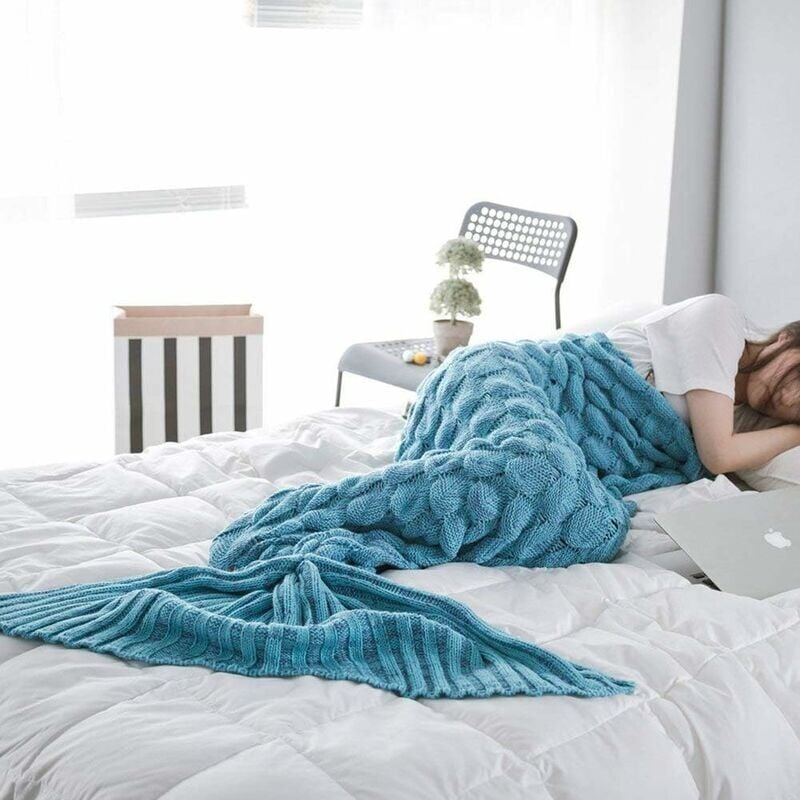 foto del prodotto coperta a coda di sirena per adulti, sacco a pelo con coperta da sirena, idee regalo personalizzate per compleanno, san valentino, donne e ragazze,