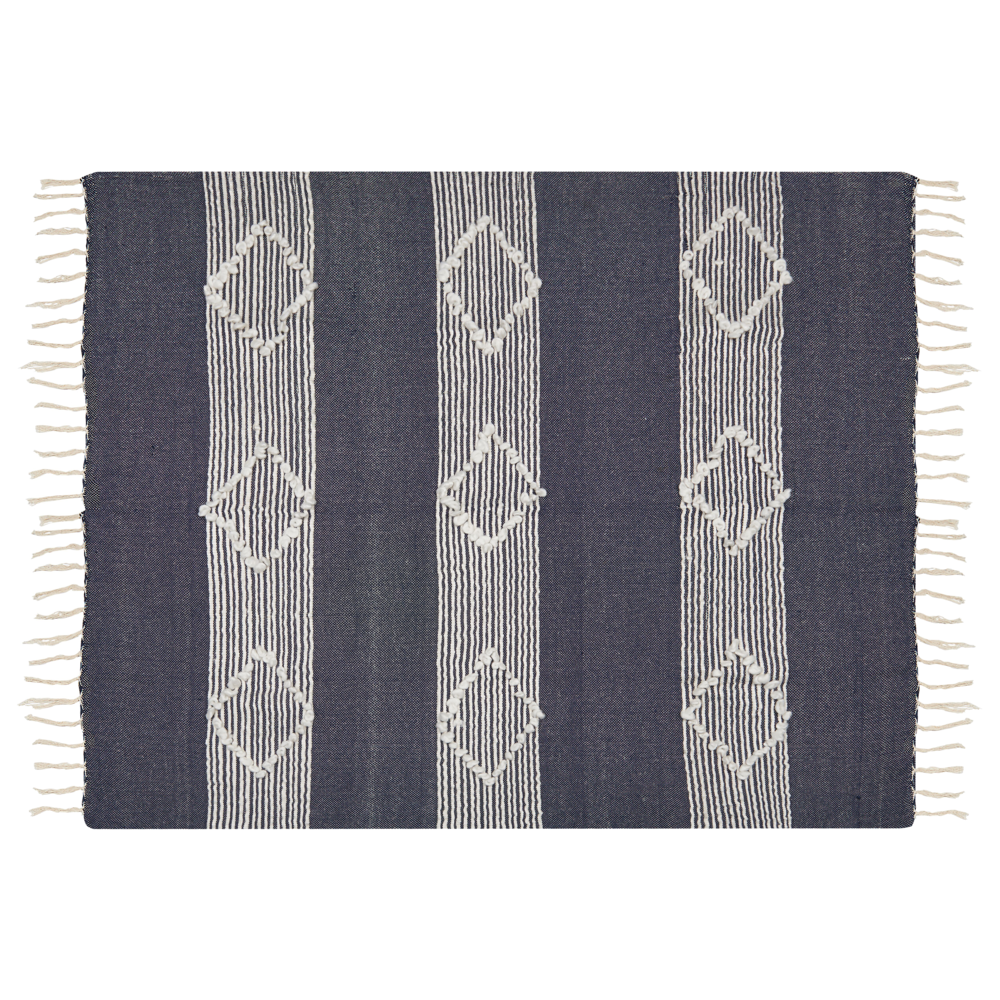 foto del prodotto coperta blu plaid 130 x 155 cm copriletto in stile boho moderno