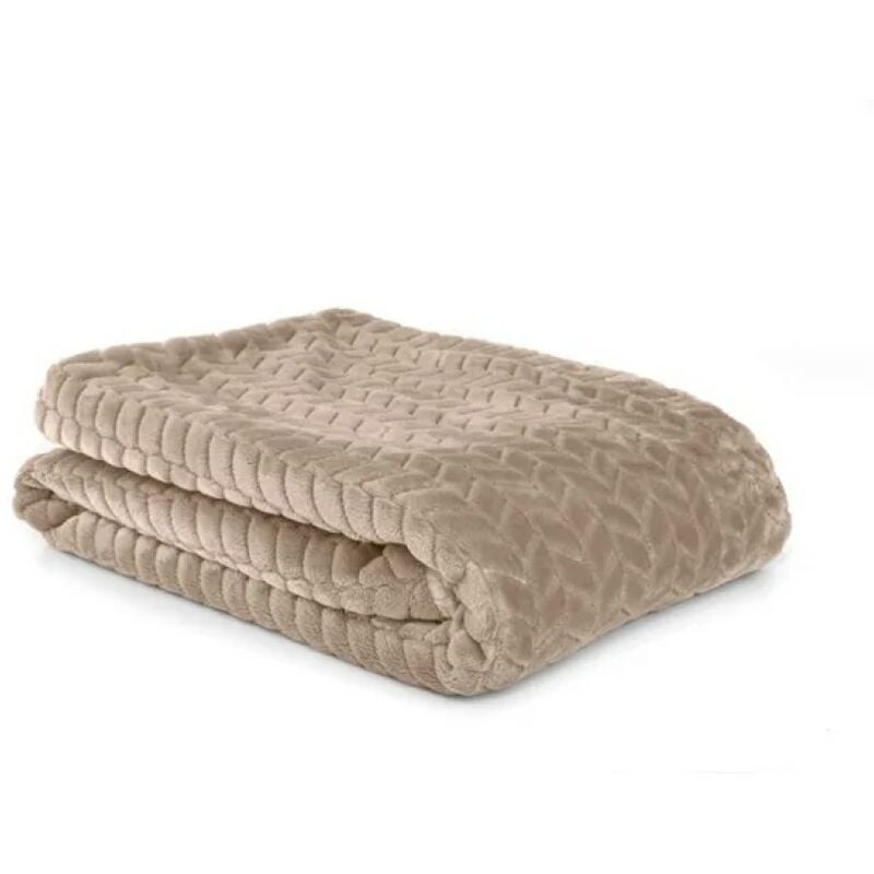 foto del prodotto coperta chevron in poliestere tortora l.130 x l.170 cm centrale brico