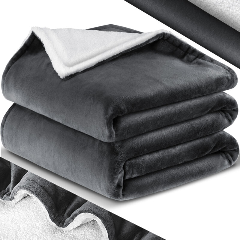 foto del prodotto coperta coccolosa fluffy sherpa extra soft warm flannel fleece blanket wrinkle resistant anti discolouring as couch blanket coperta per divano