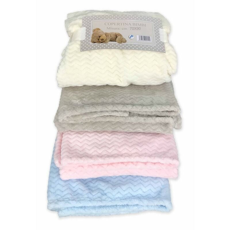 foto del prodotto coperta copertina in pile cm. 70x90 da culla bambini neonati azzurro