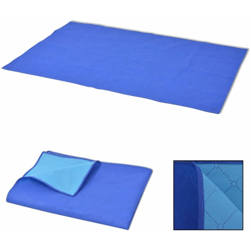 foto del prodotto coperta da picnic blu e celeste 100x150 cm vidaxl